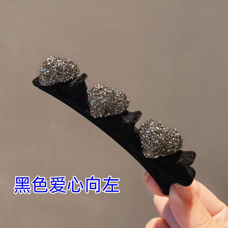 Wholesale Flocked Heart Hairpin New Year Bangs Hairpin Full Diamond Hairpin